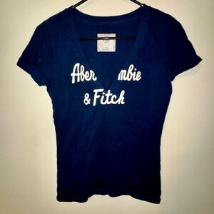 Abercrombie & Fitch Dark Blue V-Neck Tee